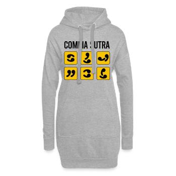Virgule Sutra Drôle - Sweat-shirt à capuche long Femme - gris chiné - Devant
