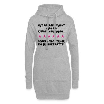 Mit Pferden macht man ein kleines Vermögen - Hoodie-Kleid - Grau meliert - Vorne