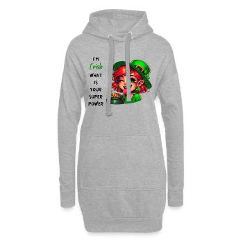 Je suis irlandais, quel est votre superpouvoir ? - Sweat-shirt à capuche long Femme - gris chiné - Devant