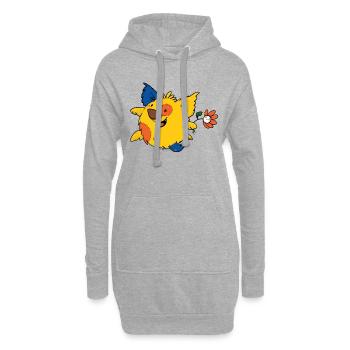 Wochenend-Vibes, Dibadoo und Blume - Hoodie-Kleid - Grau meliert - Vorne