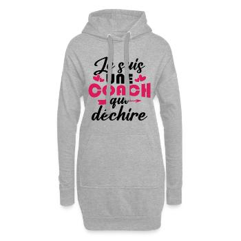 Je suis une coach qui déchire - Sweat-shirt à capuche long Femme - gris chiné - Devant