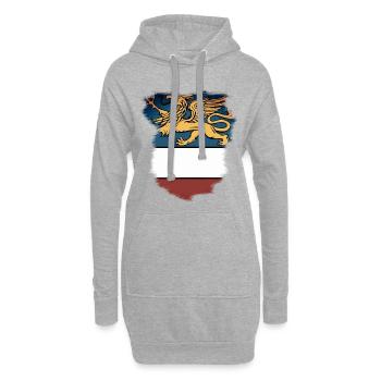 Rostock - Wappen Rostocker Greif - Hoodie-Kleid - Grau meliert - Vorne