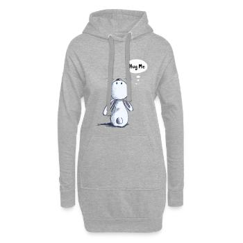 Hug Me Lapin - Sweat-shirt à capuche long Femme - gris chiné - Devant
