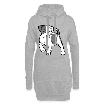 chien - Sweat-shirt à capuche long Femme - gris chiné - Devant