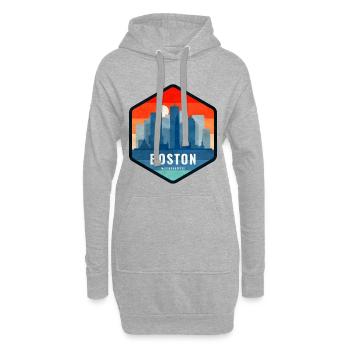 Boston Skyline Retro-Abzeichen - Hoodie-Kleid - Grau meliert - Vorne