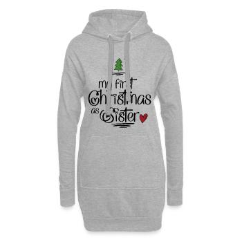 Mon premier Noël en tant que sœur - Sweat-shirt à capuche long Femme - gris chiné - Devant