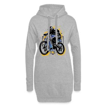 Mountainbike MTB - Mountainbiker - Retro Radsport - Hoodie-Kleid - Grau meliert - Vorne