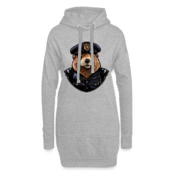 Police des castors - Sweat-shirt à capuche long Femme - gris chiné - Devant