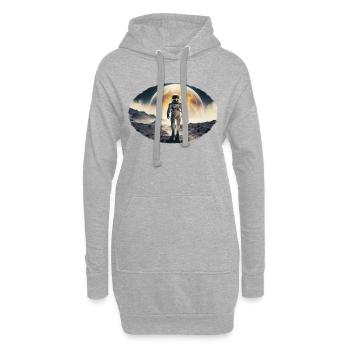 Astronaute sur un paysage lunaire - Sweat-shirt à capuche long Femme - gris chiné - Devant