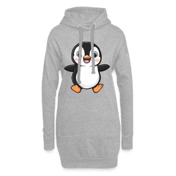 Mignon Adorable Pingouin - Conception de dessin animé charmant - Sweat-shirt à capuche long Femme - gris chiné - Devant
