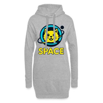 Space-Cat - Hoodie-Kleid - Grau meliert - Vorne