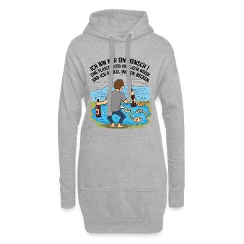 5821 - Sweat-shirt à capuche long Femme - gris chiné - Devant