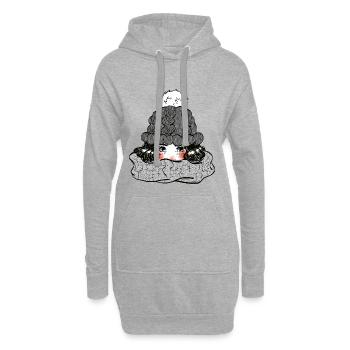 Fille en hiver - Sweat-shirt à capuche long Femme - gris chiné - Devant
