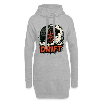 Drift pneu fumée logo voiture tunning moto - Sweat-shirt à capuche long Femme - gris chiné - Devant