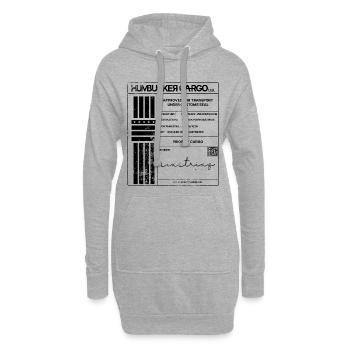 Shipping Label, schwarz - Hoodie-Kleid - Grau meliert - Vorne