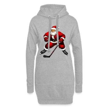 Joueurs de hockey sur glace de Noël - Sweat-shirt à capuche long Femme - gris chiné - Devant