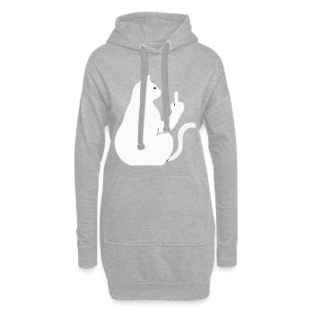 Katze Katzen Cat Kätzchen Mieze Mittelfinger - Hoodie-Kleid - Grau meliert - Vorne
