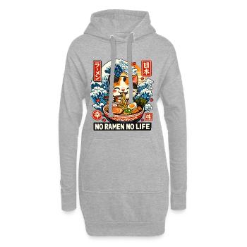 Ramen Katze Kanagawa - Hoodie-Kleid - Grau meliert - Vorne
