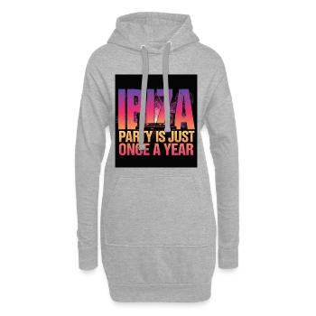 Fête d’Ibiza - Sweat-shirt à capuche long Femme - gris chiné - Devant