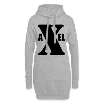 Axel – First Name Design | Minimal Typography - Hoodie-Kleid - Grau meliert - Vorne