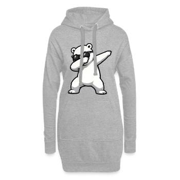 Tamponage de l’ours polaire - Sweat-shirt à capuche long Femme - gris chiné - Devant