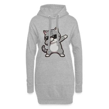 Taponner le Shorthair britannique - Sweat-shirt à capuche long Femme - gris chiné - Devant