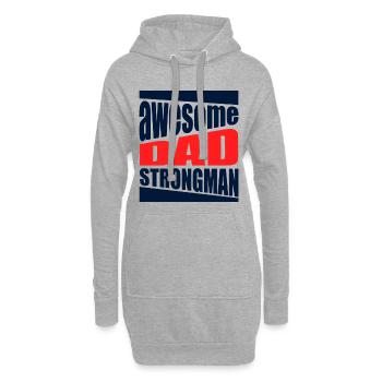 Strong Dad Powerful Shirt Puissant - Sweat-shirt à capuche long Femme - gris chiné - Devant