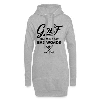 Golf et Gros Mots : L'Humour du Golfeur - Sweat-shirt à capuche long Femme - gris chiné - Devant