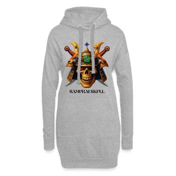 Samurai Skull T-Shirt-Design. - Hoodie-Kleid - Grau meliert - Vorne