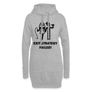 Exit Strategy Failed! (JGA Bräutigam Game Over B) - Hoodie-Kleid - Grau meliert - Vorne