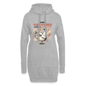 Sarkastische Ente mit Muskelziehen Witzig Gans - Hoodie-Kleid - Grau meliert - Vorne