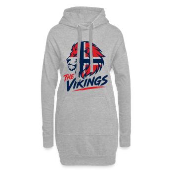 Viking Löwenlogo Fussball Norwegen Nation  - Hoodie-Kleid - Grau meliert - Vorne