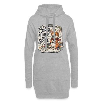 Attitude et Rancune Un Chien Drôle Powered By Corgi - Sweat-shirt à capuche long Femme - gris chiné - Devant