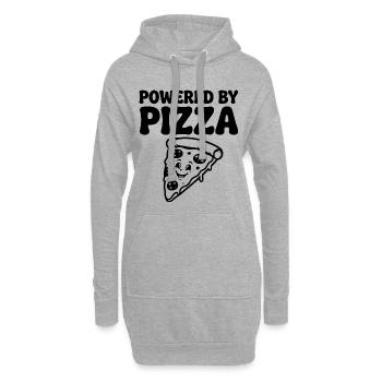 Propulsé par Pizza Lustiger Pizza Spruch - Sweat-shirt à capuche long Femme - gris chiné - Devant