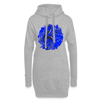 La clef fait partie de la notation musicale - Sweat-shirt à capuche long Femme - gris chiné - Devant