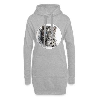 Schneeleoparden sind majestätische Raubtiere - Hoodie-Kleid - Grau meliert - Vorne