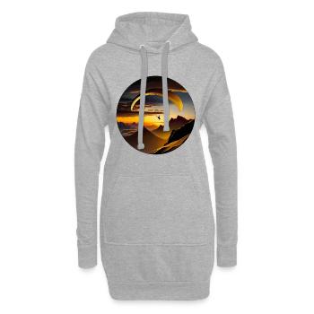 Parapente en montagne - Sweat-shirt à capuche long Femme - gris chiné - Devant