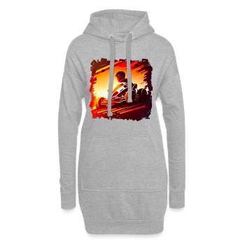 Les courses de karting sont une question de vitesse - Sweat-shirt à capuche long Femme - gris chiné - Devant