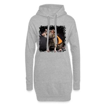 Wer Ratten hat, hat keine Mäuse! - Hoodie-Kleid - Grau meliert - Vorne