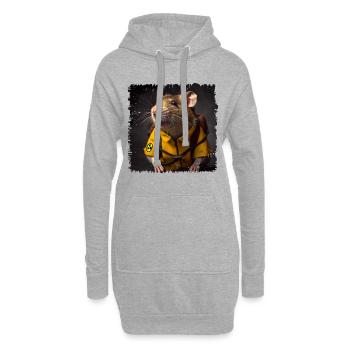 Ratten können Minen erschnüffeln - Hoodie-Kleid - Grau meliert - Vorne