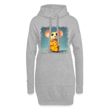Dans la nature, les souris ne se nourrissent pas de fromage - Sweat-shirt à capuche long Femme - gris chiné - Devant
