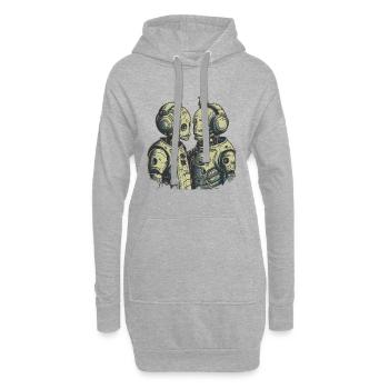Deux cyborgs amoureux - Love is love - Sweat-shirt à capuche long Femme - gris chiné - Devant
