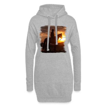 Reiten ist eine alte Tradition - Hoodie-Kleid - Grau meliert - Vorne