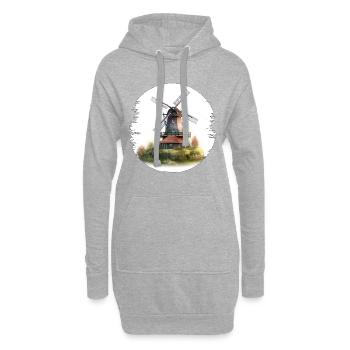 Die Windmühlen sind eine Attraktion - Hoodie-Kleid - Grau meliert - Vorne