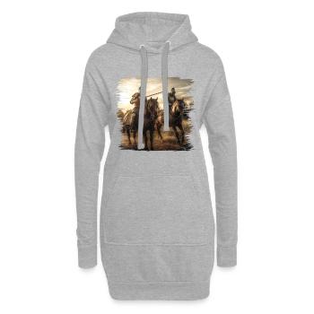 Ritter zeigen ihre Fähigkeiten im Kampf - Hoodie-Kleid - Grau meliert - Vorne