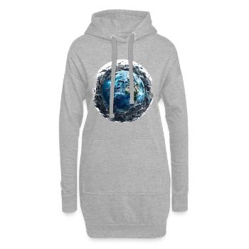 Kein Platz mehr für Fische in den Meeren - Hoodie-Kleid - Grau meliert - Vorne