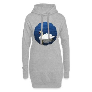 Cygne muet gracieux - Sweat-shirt à capuche long Femme - gris chiné - Devant
