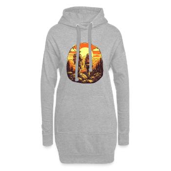 Cooles Wanderer Motiv - Wandern in den Bergen - Hoodie-Kleid - Grau meliert - Vorne