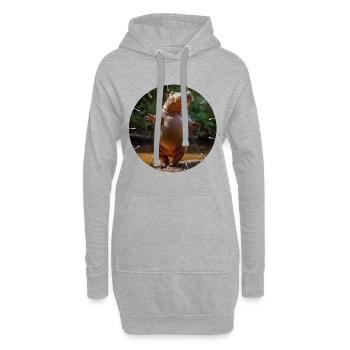 Un hippopotame ose danser - Sweat-shirt à capuche long Femme - gris chiné - Devant