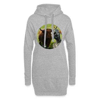 Alien in die Kamerafalle getappt? - Hoodie-Kleid - Grau meliert - Vorne